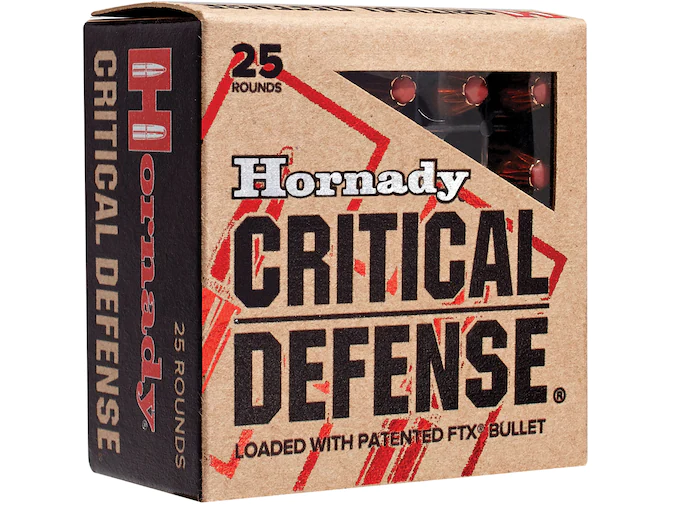 Buy Hornady Critical Defense 9mm Luger Ammo 115 Grain Hornady FTX Polymer Tip Box of 200 rounds